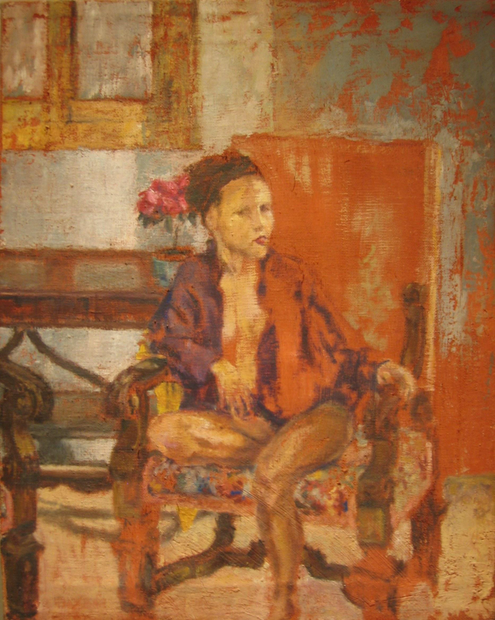 oil on plastered linen